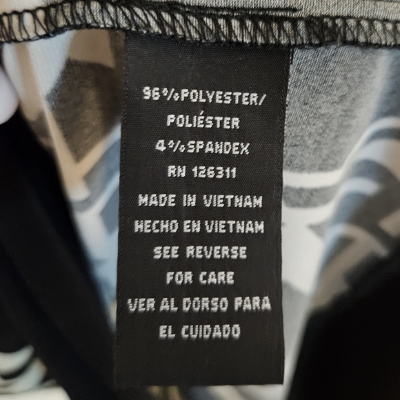 Ronni Nicole Scoop Neck Geometric Black/Cream Print Sheath Stretch Dress size 12 - Picture 7 of 7